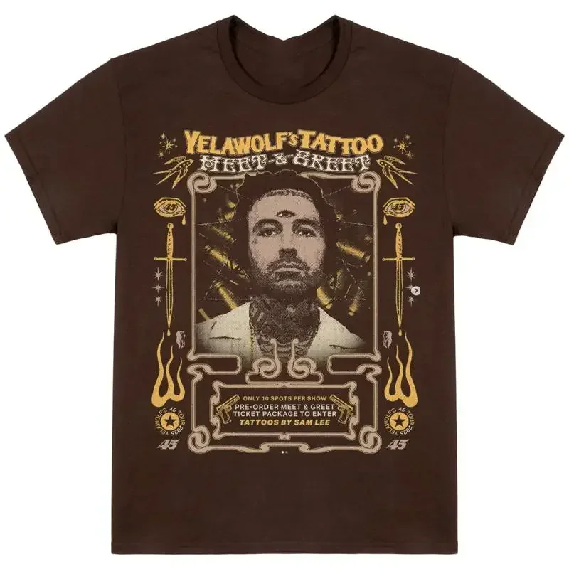 Yelawolf 45 TOUR SECOND LEG Dark Chocolate T shirt Full Size S 5XL