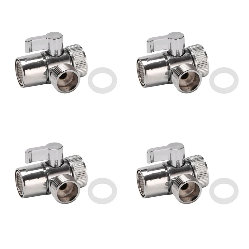 4X Faucet Valve Diverter Sink Valve Water Tap Faucet Splitter Adapter Home Bathroom Kitchen Diverter