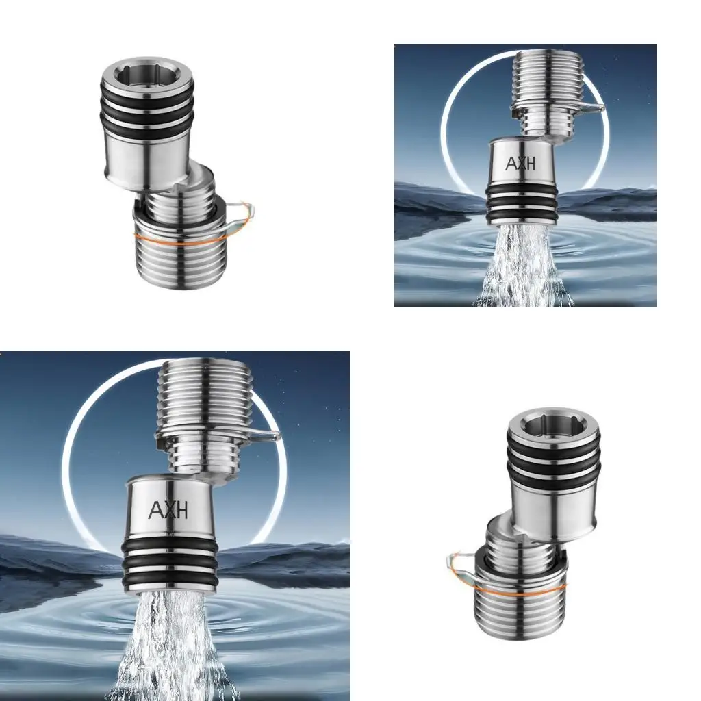 652F Stainless Steels Shower Tap Adapter 360 Degree Adjustable Angled Bents Base Extended Angled Showerhead Corner Joint