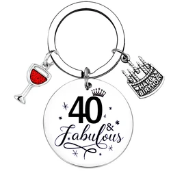 40th Birthday Gifts keychain For Her Him, 40th Birthday Gifts For Men Women 40 Year Old Birthday Gift