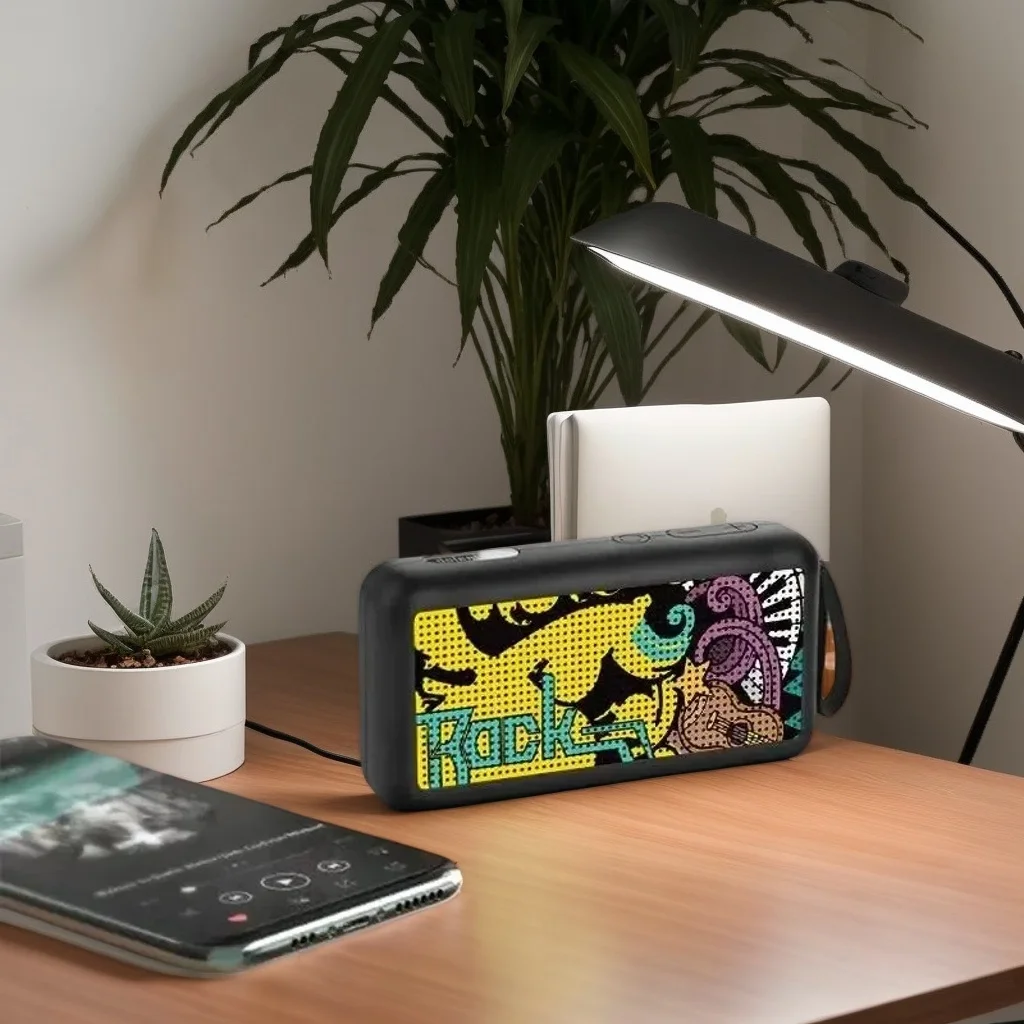 1 mini haut-parleur sans fil – Lecteur de musique stéréo portable 5 W avec caisson de basses pour une utilisation en extérieur