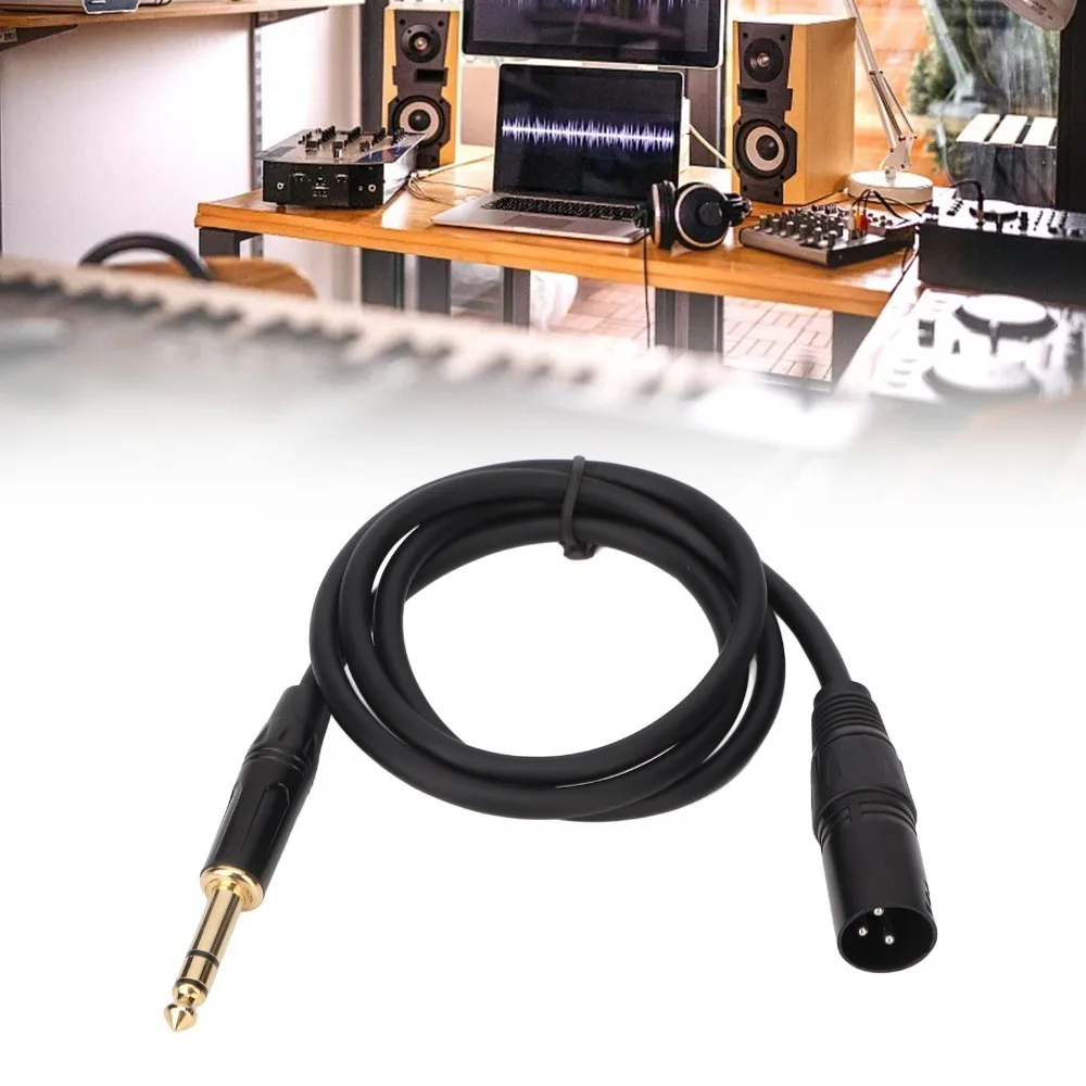 Durable 3 Pin 6.35mm to XLR Cable Plug and Play Male to Male 3 Pin Stereo 1/4 Inch to XLR Balanced Cord Stage Equipment