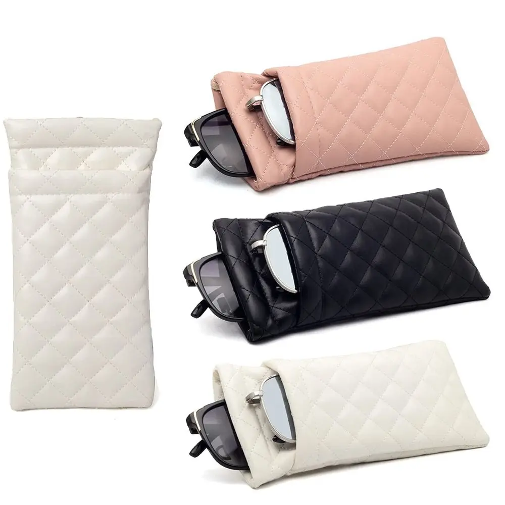 Fashion Waterproof Sunglasses Bag Portable PU Leather Double-layer Eyeglasses Pouch Dustproof Coin Purse