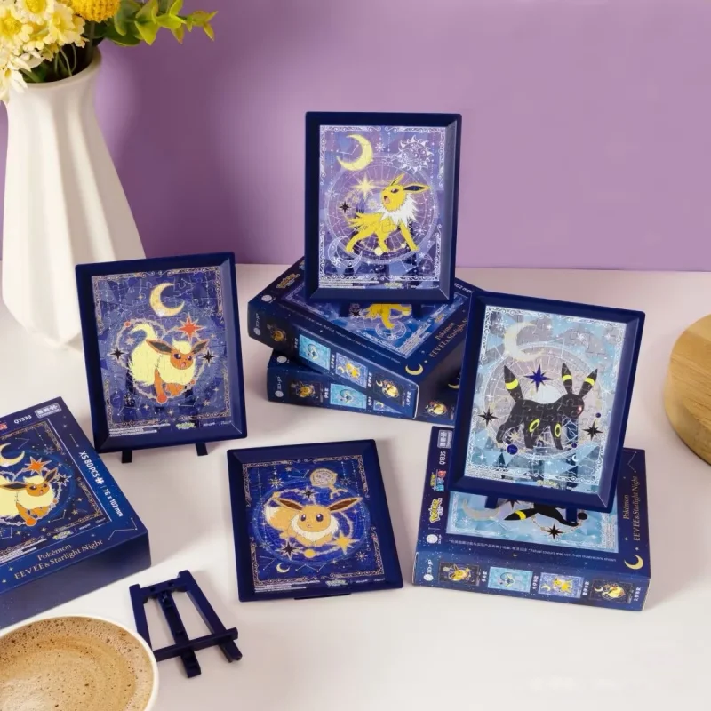 

Original Pokemon EIEVUI& Starlight Night Series ACG Stand 80 Pieces Mini Transparent Puzzle Desktop Ornament Stress Relief Toy