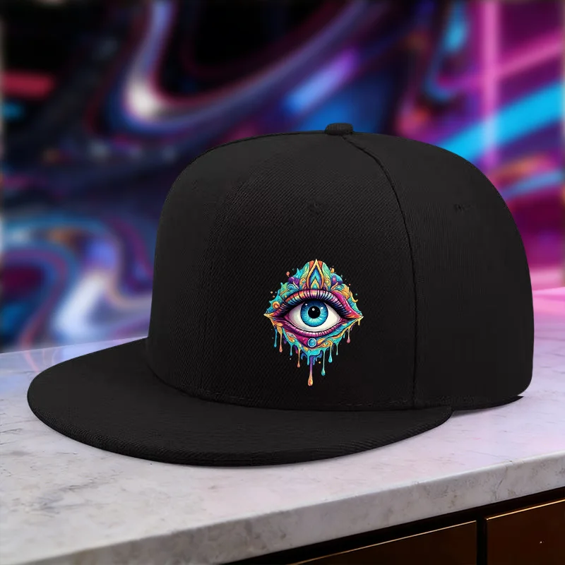 1 Adjustable Hip-hop Hat with the All-Seeing Eye Print, Unisex Outdoor Sports Style, an Ideal Gift for Festivals, Outdoor Advent
