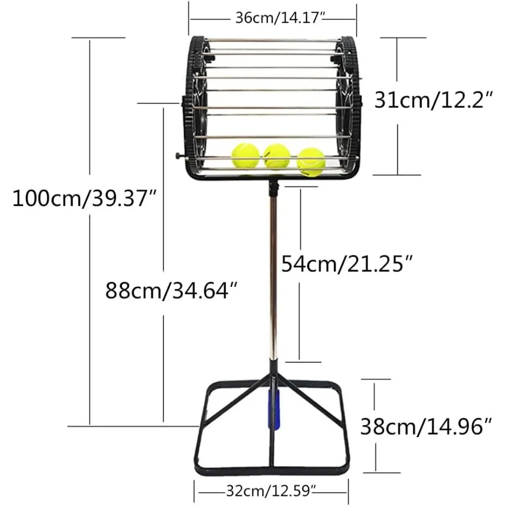 Tennis Ball Automatic Collector 2 in 1 Rolling Ball Catcher Automatic Tennis Training Ball Picker Stainless Steel with Handle