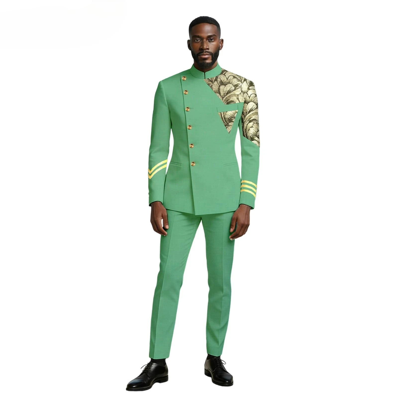New Trendy African Ethnic Men's Casual Two-piece Set: Shirt + Pants. Men's Suit for Wedding. Men Clothing Clothes for Men view 6
