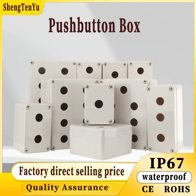 

IP67 ABS Plastic Waterproof Button Box Industrial Switch Emergency Stop Box Electric Power Control Junction Box CNC Hole