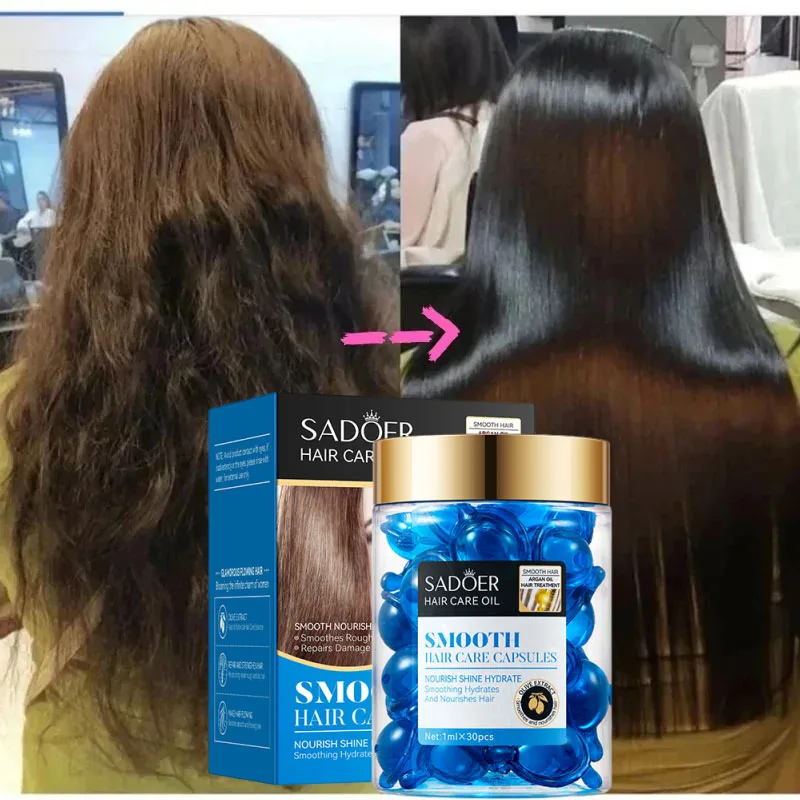 Hair Vitamin Capsule Hair Treatment Oil Repair Damaged Smooth Hair Care Serum Nourishing Keratin Complex Oil Hair Care Capsules