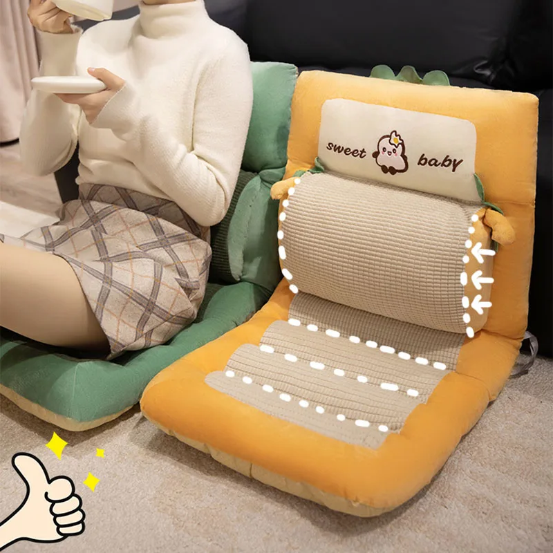 Plush Warm Cartoon Backrest Cushion 42X90Cm Comfortable Office Chair Cushion with Pillow Thickened Hip Pad for Autumn and Winter