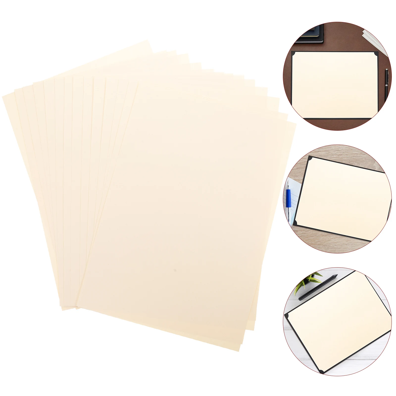 

10pcs Printable Writable A4 Honor Certificate Paper Thick Smooth Edges Rounded Corners Diploma Parchment Office Supplies