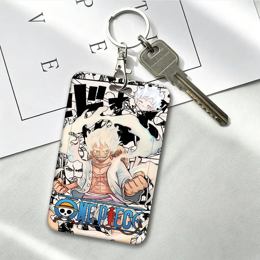 One Piece Cool Luffy 1Pc Card Holder Retractable Credit Card Holders Holders Child Bus with lanyard Badge Bank ID Cover Case