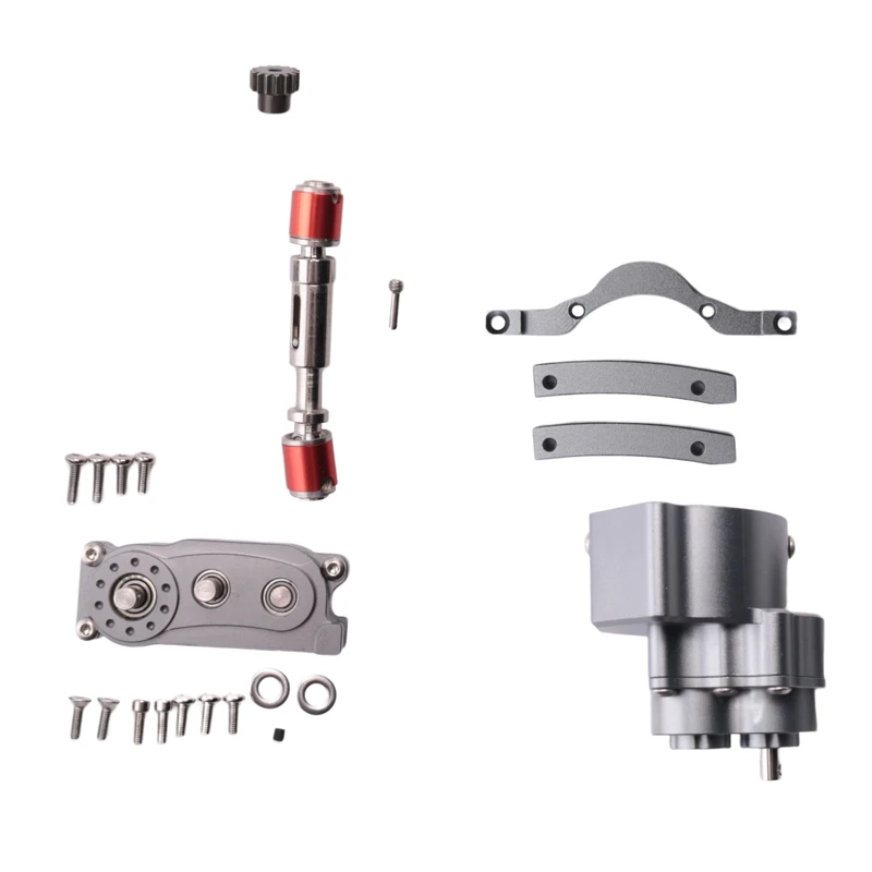 Front Motor Transmission Prefixal Transfer Case for 1/10 RC Crawler Car Axial SCX10 & SCX10 II Parts,Titanium