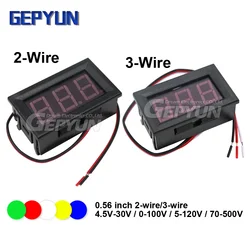 0.56'' Mini Digital Voltmeter AC DC 2-Wire 3-Wire 0-30V 0-100V 4.5V-30V 5-120V 70-500V Voltage Panel Meter 6V 12V 24V 110V 220V