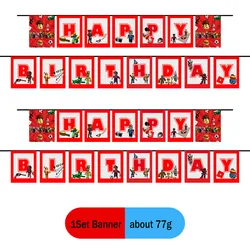 Roblox Birthday Party Decorations Robot Banner Baby Shower DIY Party Supplies Tableware Gift Bag Backdrop Banner Boys