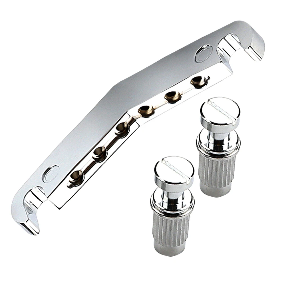 

Metal Bridge Tailpiece Parts Saddle Guitar Accessory Replacement Silver Electric for