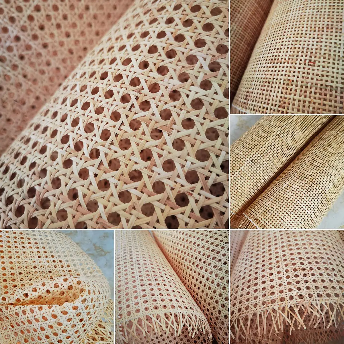 100CM Wide Natural Rattan Cane Webbing Sheets Really Indonesian Rattan Webbing Roll For DIY Furniture Material