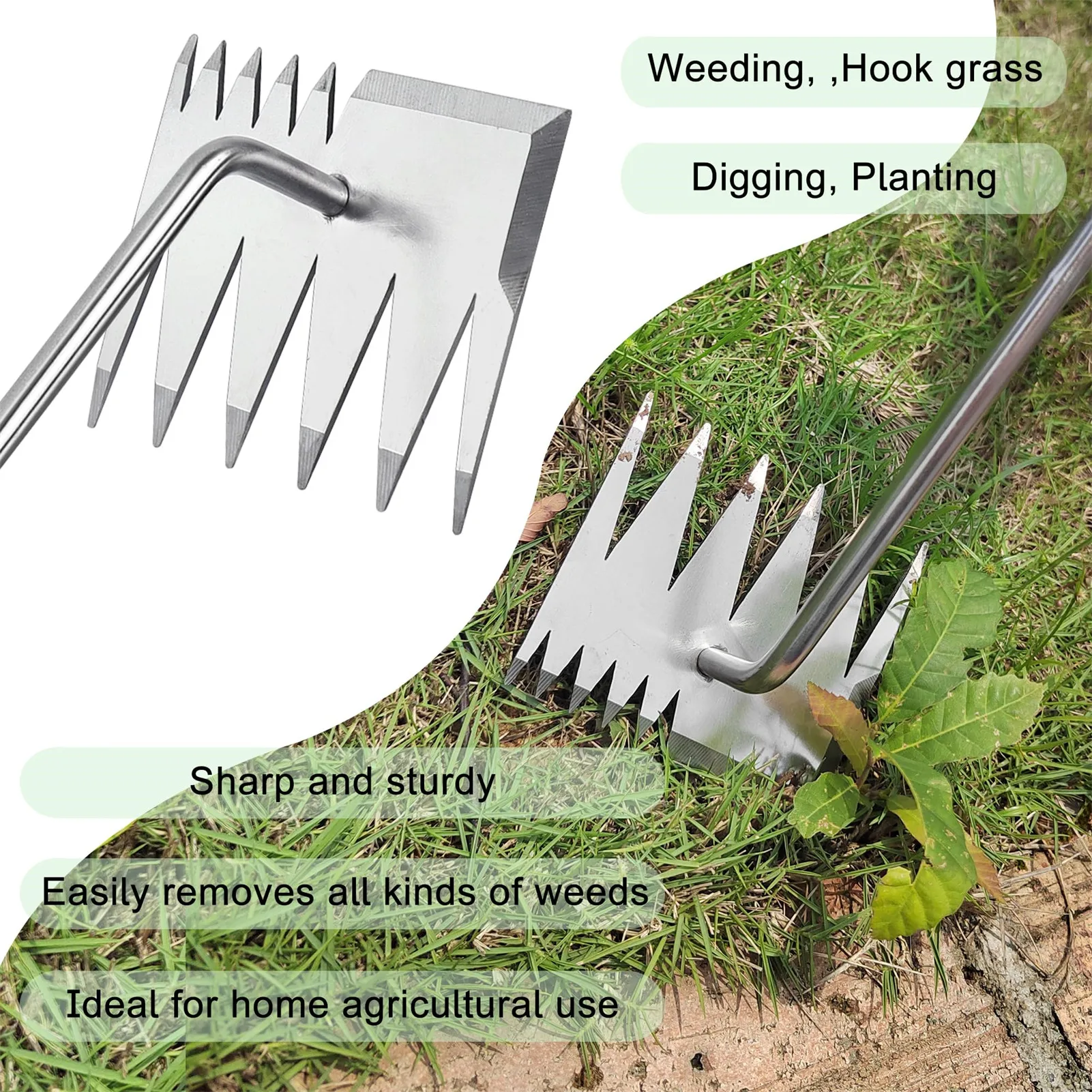 

Инструмент для удаления сорняков с удлиненной ручкой, ручной прополочный культиватор-грабли для прополки, нарезки борозд и рыхления почвы