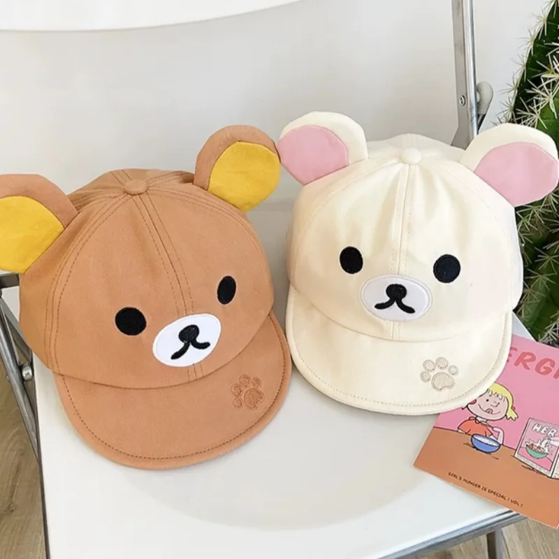 

Rilakkuma Baseball Hats for Women Kawaii Relax Bear Cap Couple Outdoor Sport Sun Bonnets Spring Summer Headgear Best Friend Gift