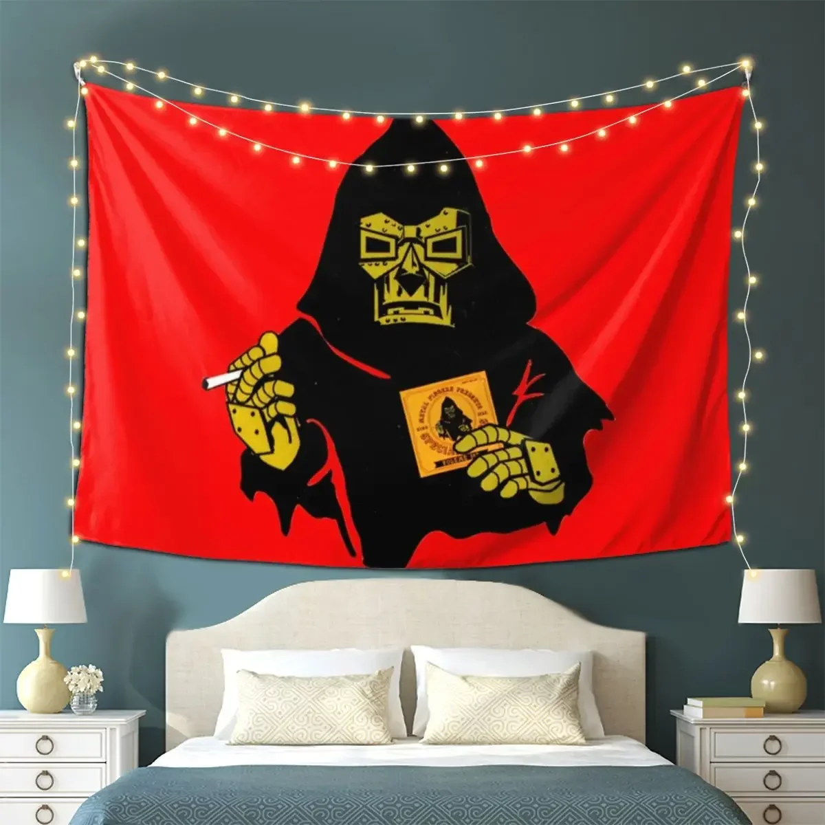 MF DOOM Tapestry Decoration Art Aesthetic Tapestries for Living Room Bedroom Decor Home Hippie Wall Cloth Wall Hanging