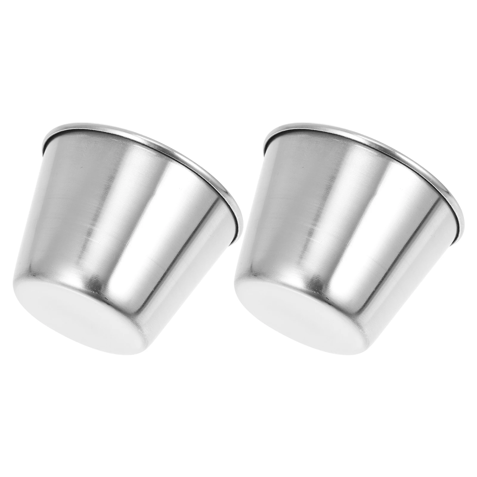 

2pcs Stainless Steel Dipping Sauce Cups Corrosion Resistant Kitchen Supplies for Home Restaurant BBQ Baking Tools