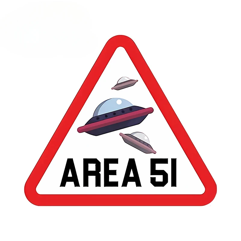 

Ship Area 51 Sign Car Sticker Cartoon Warning Personality Trunk Decal Creative Car Door Protector Decor 13x11.5cm PVC KK