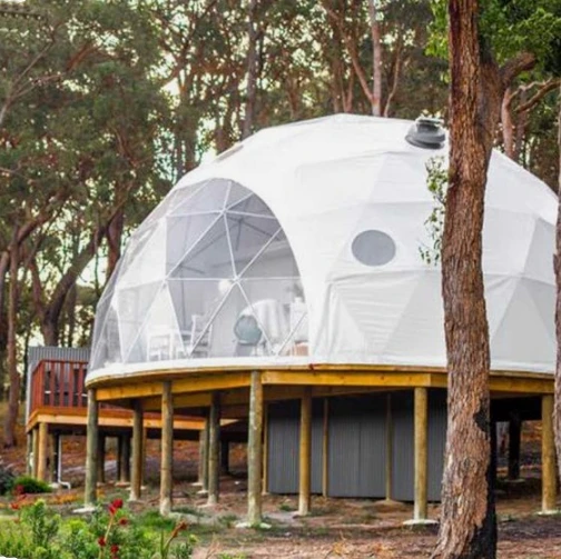 Tenda a cupola igloo glamping geodetica trasparente per esterni in PVC Dimensioni pieghevole Copertura in PVC a forma di casa da campeggio grande geodesia