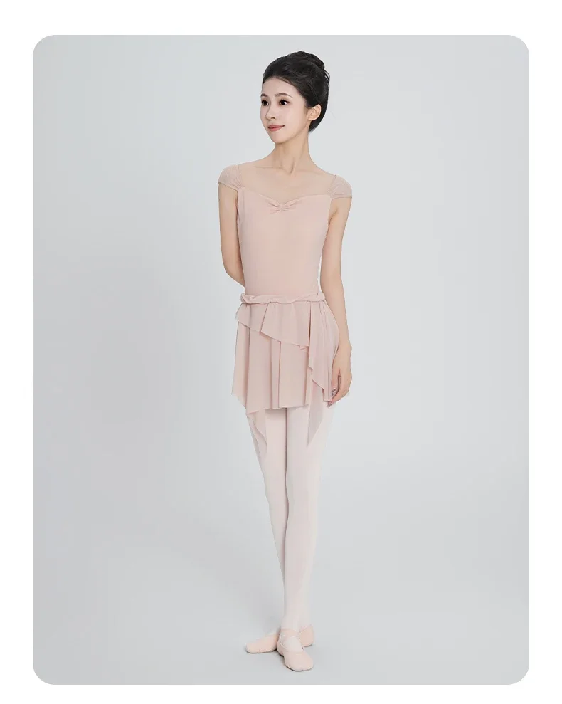 Ballettrock für Erwachsene, Übungs-Tutu, asymmetrischer Mesh-Tüll-Tanzrock für Damen – Detail 8
