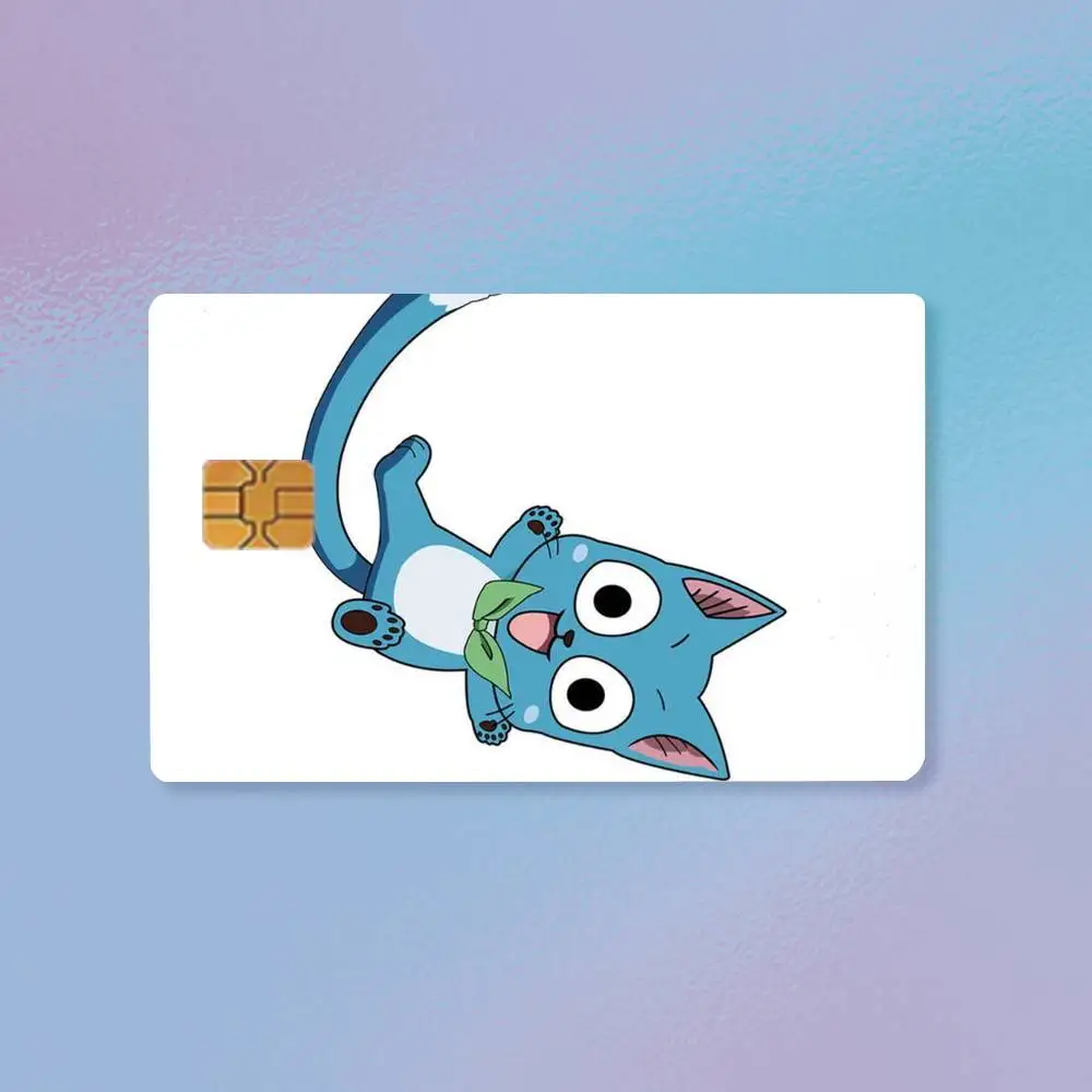 Anime Fairy Tail Happy  Credit Card HD Stickers Easy to replace, change card style anytime as you like