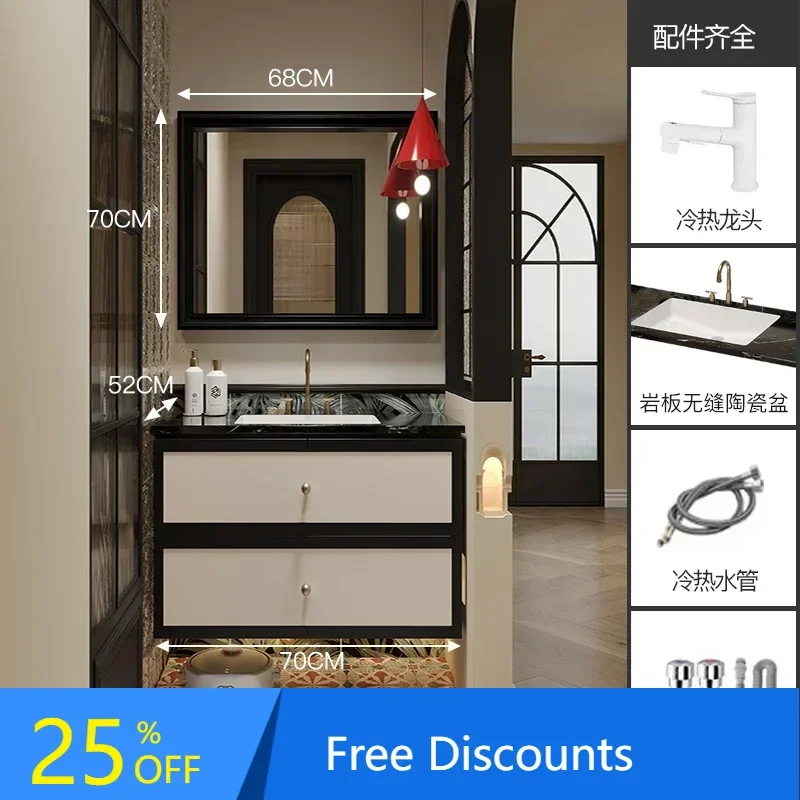 

LL Chinese Style Bathroom Cabinet Bathroom Black Corian Whole Washbin Chinese Style Washstand