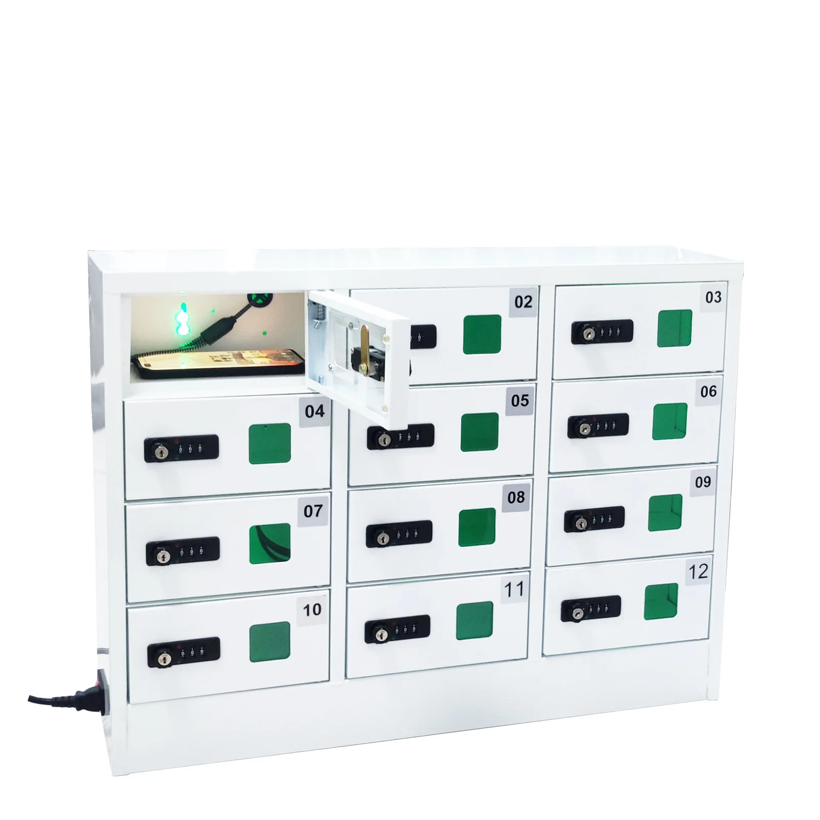 Mobile Cabinet,12-door Phone Charging Cabinet, Mechanical Combination Lock Storage Locker, Wall-mounted Mini Phone Cabinet