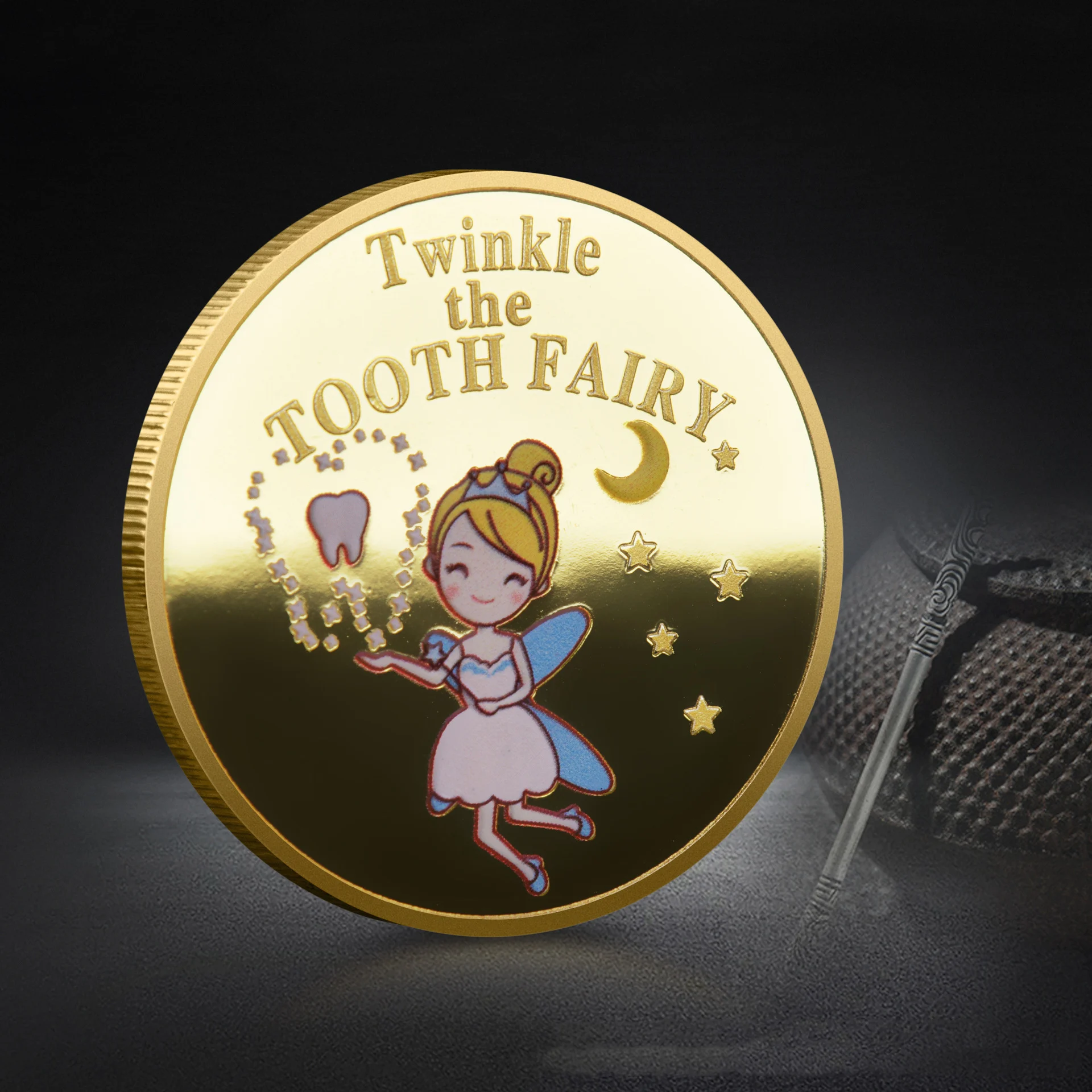 20 types Colorful Tooth Fairy Coin Gold Unicorn Coins Crown Plated Lucky Coin for Kids Collectibles Commemorative Metal Gift