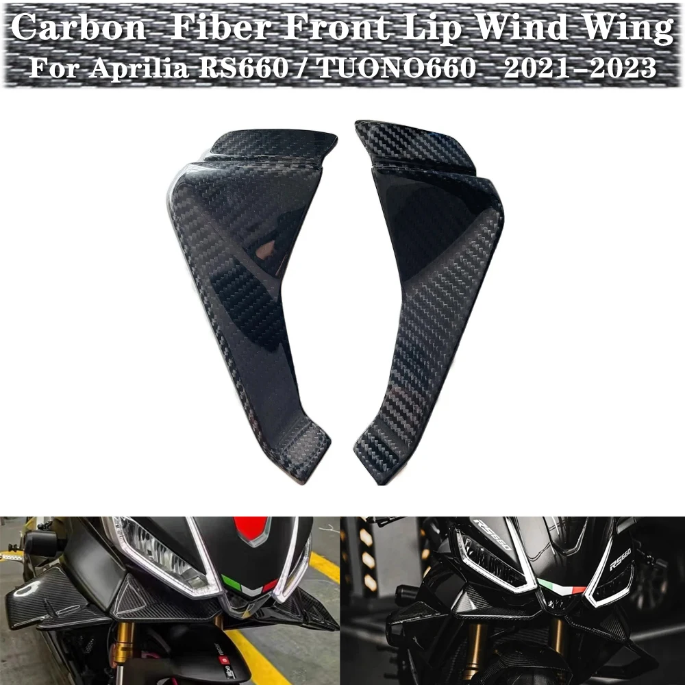 For Aprilia RS660 & TUONO660 2021-2023 New Naked Front Spoiler Winglet Aerodynamic Wing Kit Spoiler Real Carbon Fiber