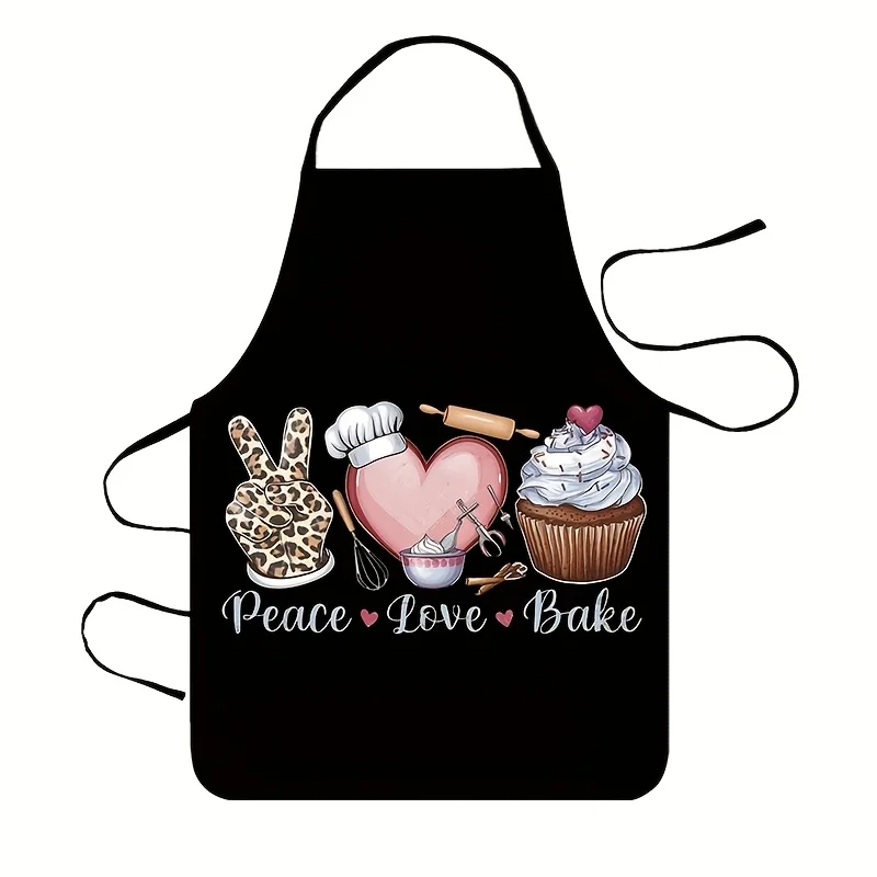 Sweet Heart Bakery Tools Cupcake All Over Print Waterproof Cooking Apron For Home Chef Backyard BBQ Dessert Craft Practical Gift