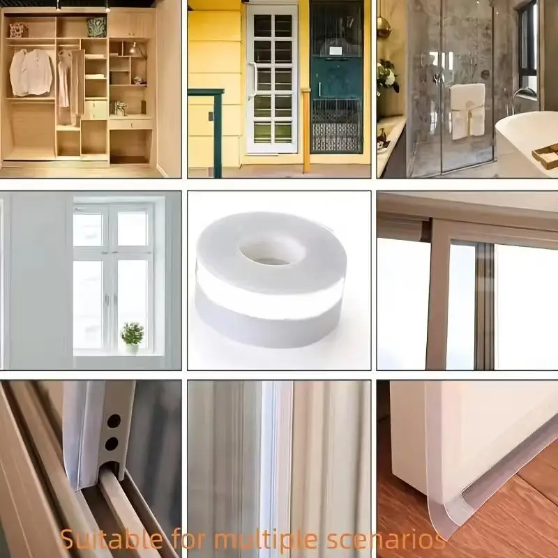 ﻿Silicone Self-Adhesive Door Weather Stripping Window Seal Strip Sealing Sticker Tape Door Draft Stopper Sound Insulation ﻿