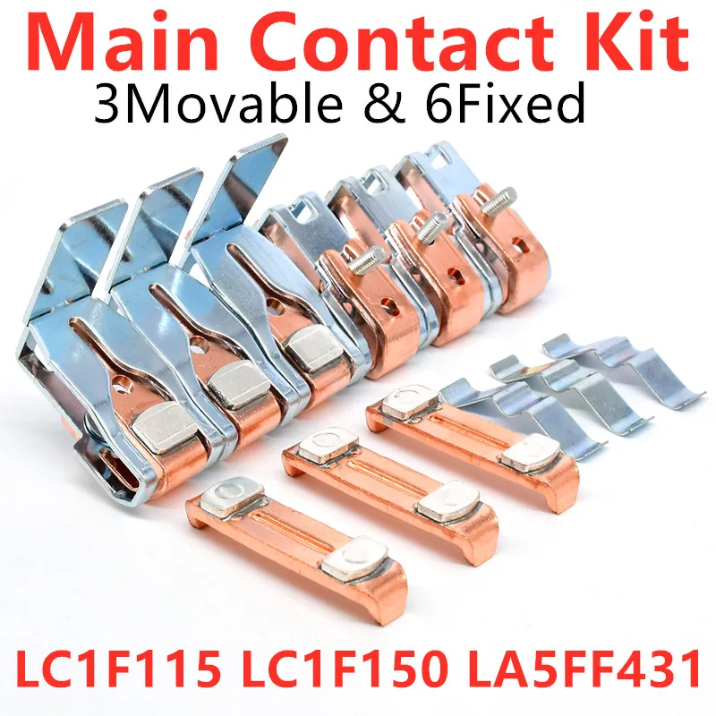 

LA5FF431 Main Contact Kit for LC1F150 LC1F115 Contactor Spare Parts Replacement Moving and Stationary Contact Accessories Set