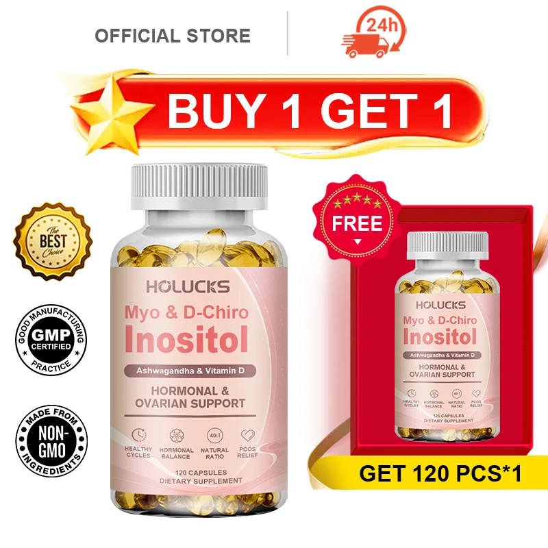 Buy 1 Get 1 Free! Premium Inositol Supplement, Supports Women's Hormonal Wellness, PCOS Relief, Metabolic Health, Emotional Calm