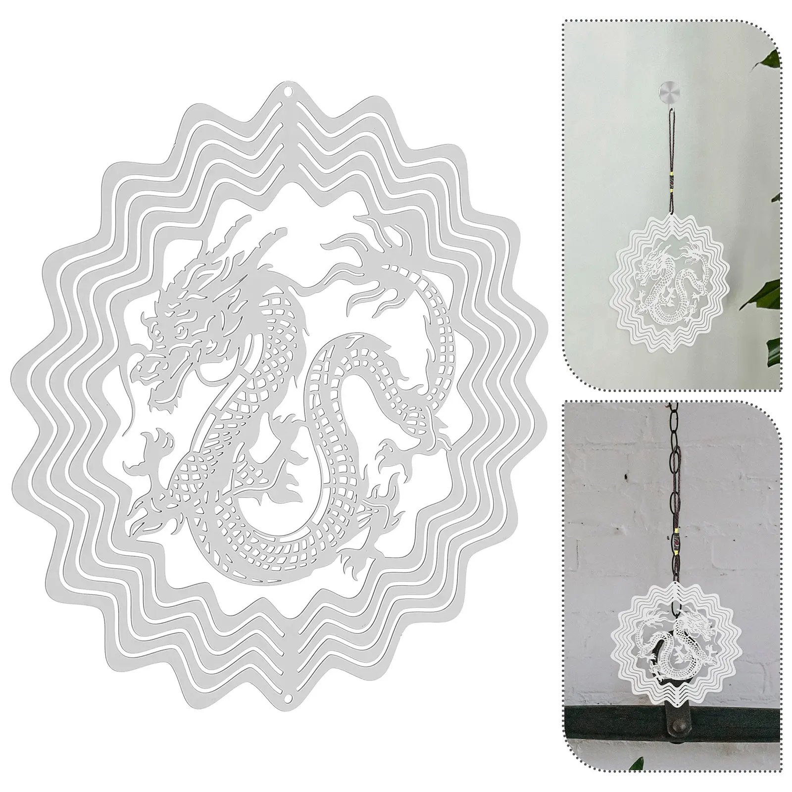 Stainless Steel Rotating Wind Spinner Garden Ornament Animal Design Outdoor Decor for Yard Patio Balcony Bird Deterrent