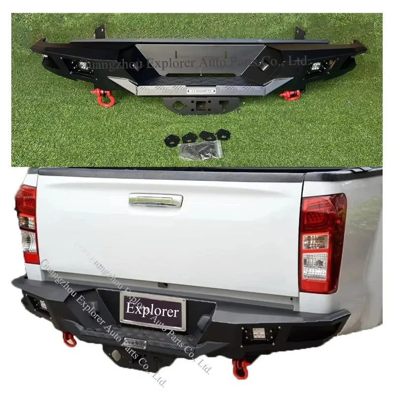 Car Bumpers for Dmax 2012-2019 with Led Lights Shackle Steel Truck Body Parts Car Accessories Rear Bumper for Dmax
