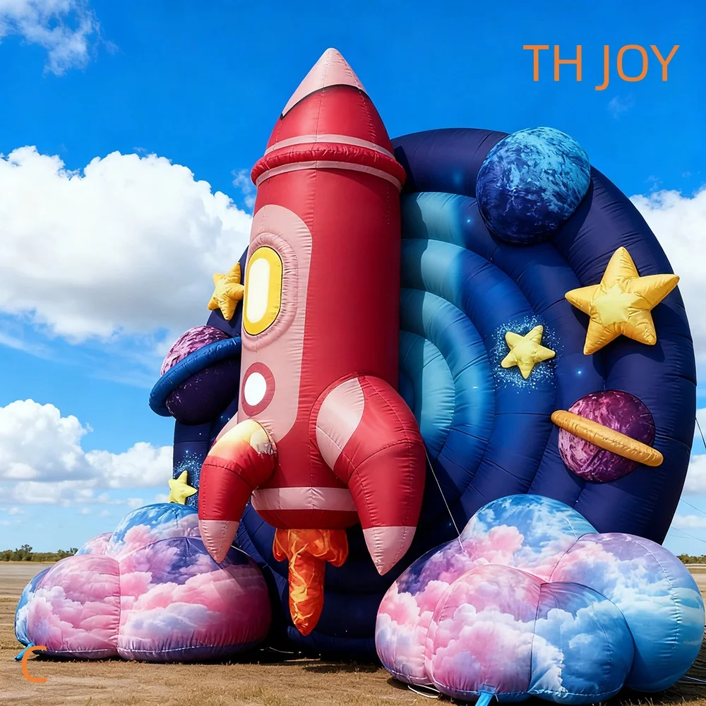 fast air ship to door,Outdoor Advertising Exhibition Event Inflatable Space Shuttle Rocket Model
