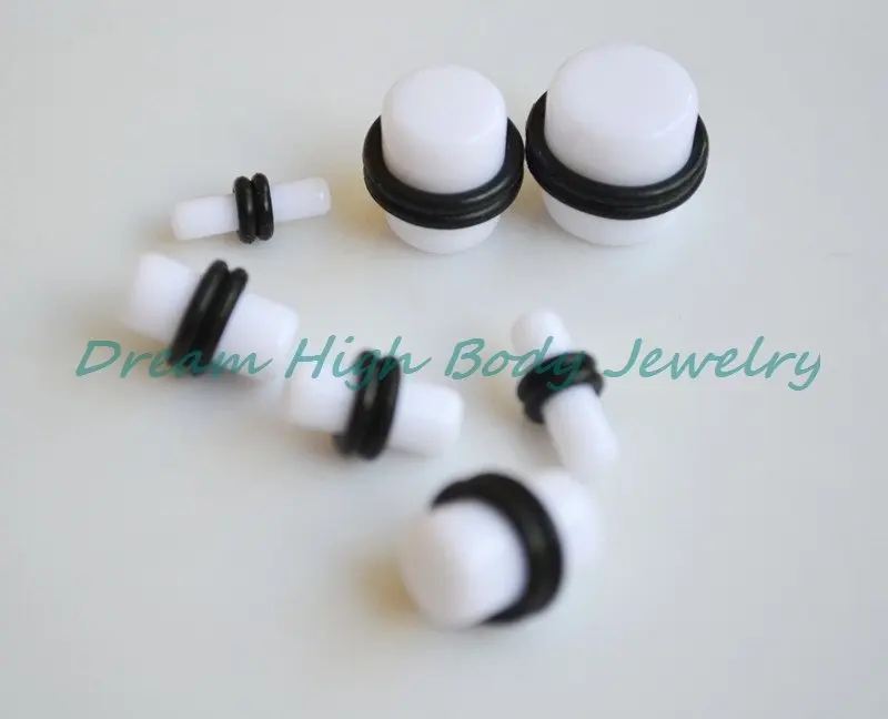 white ear plug flesh tunnel 312 mm o ring uv acrilico popular body piercing joias 01