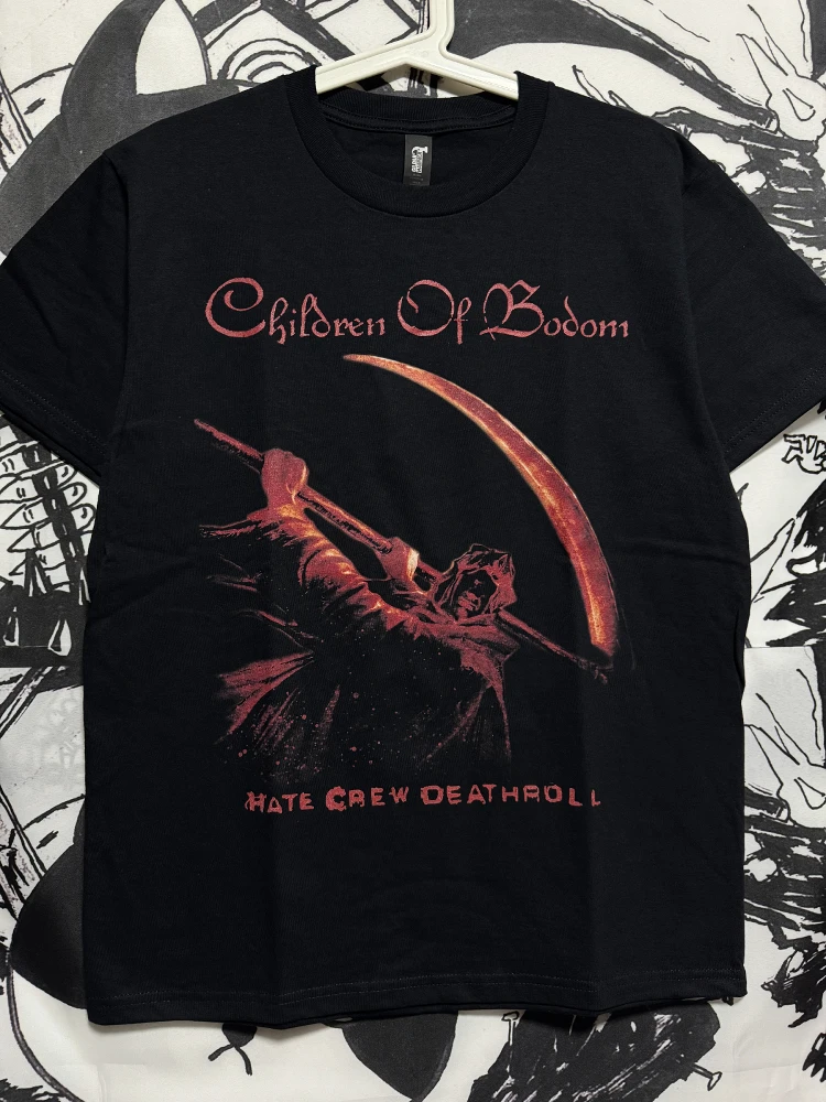

Children Of Bodom High Street Devil Dark Style Skull Rock Casual Loose Men's Short-sleeved T-shirt Women's Couple Style