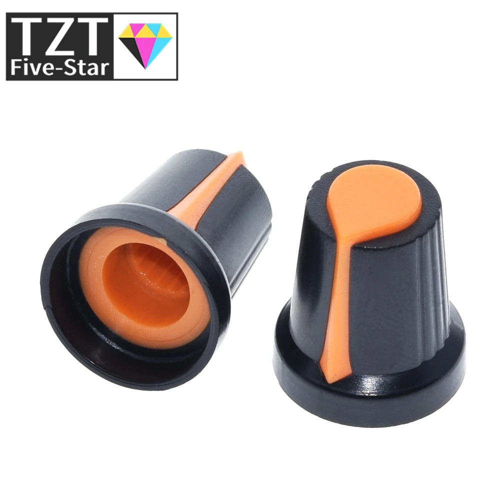 25 Stück/Lot WH148 Potentiometer-Knopfkappe (Kupferkern) 15X17mm 6mm Schaftloch AG2 Gelb Orange Blau Weiß Rot 5 Werte*5 Stück=25 Stück – Detail 4