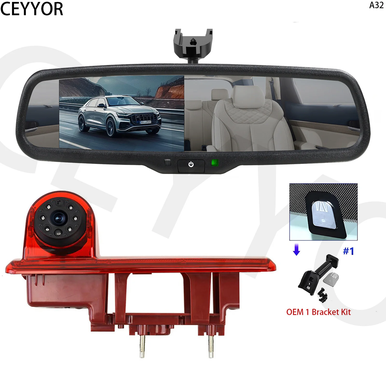 

4.3 Inch Monitor Reverse Camera Kit for Renault Trafic Opel Vivaro Vauxhall Vivaro Nissan NV300 Car Rear View Backup Camera Set