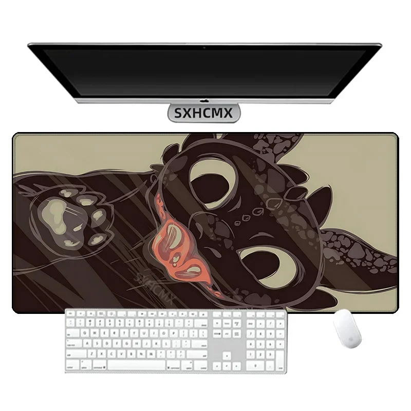 أنيمي بلا أسنان الغضب التنين ماوس HD الطباعة ألعاب الكمبيوتر قفل حافة عدم الانزلاق ماوس الوسادة XXL لوحة المفاتيح الكمبيوتر وسادة للمكتب