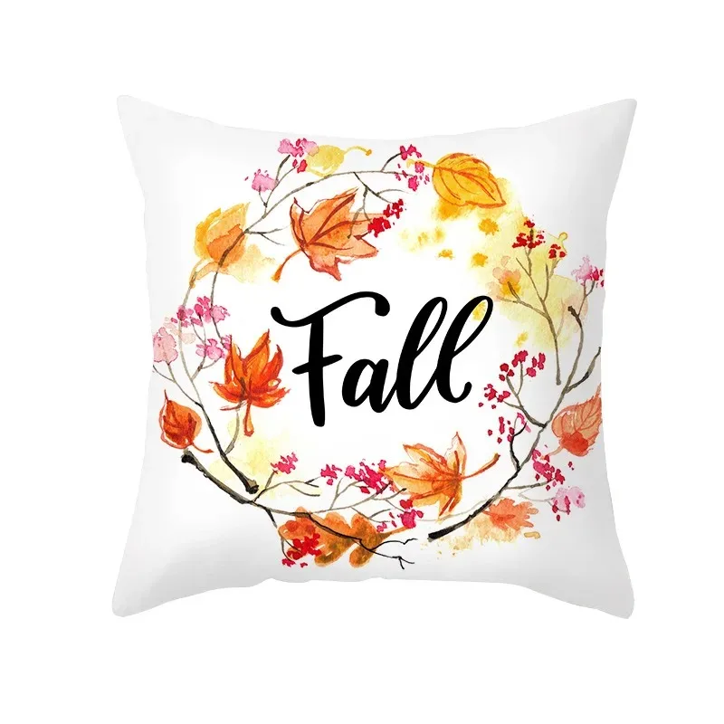 Autumn Pumpkin Pattern Pillowcase Office Living Room Home Pillowcase Car Ornaments