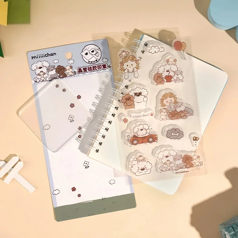 

Силиконовые штампы с милыми собачками, прозрачные наклейки в стиле кавай, для скрапбукинга и дневников, в корейском и японском стиле, по акции