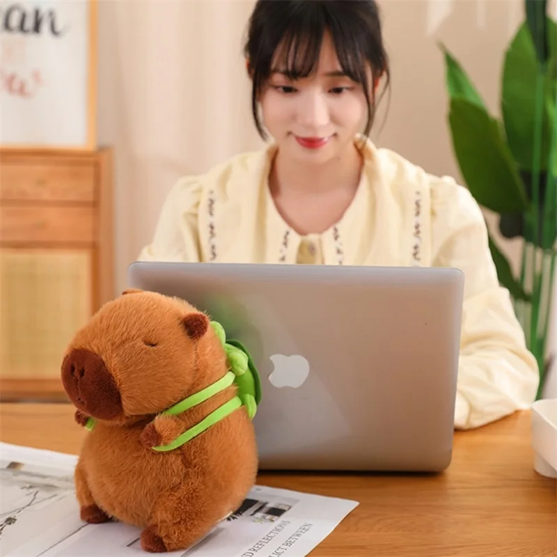 23cm Internet Celebrity Capybara Plush Toy Turtle Shell Backpack Capybara Doll Home Decor Children's Gift Plushies Capybara