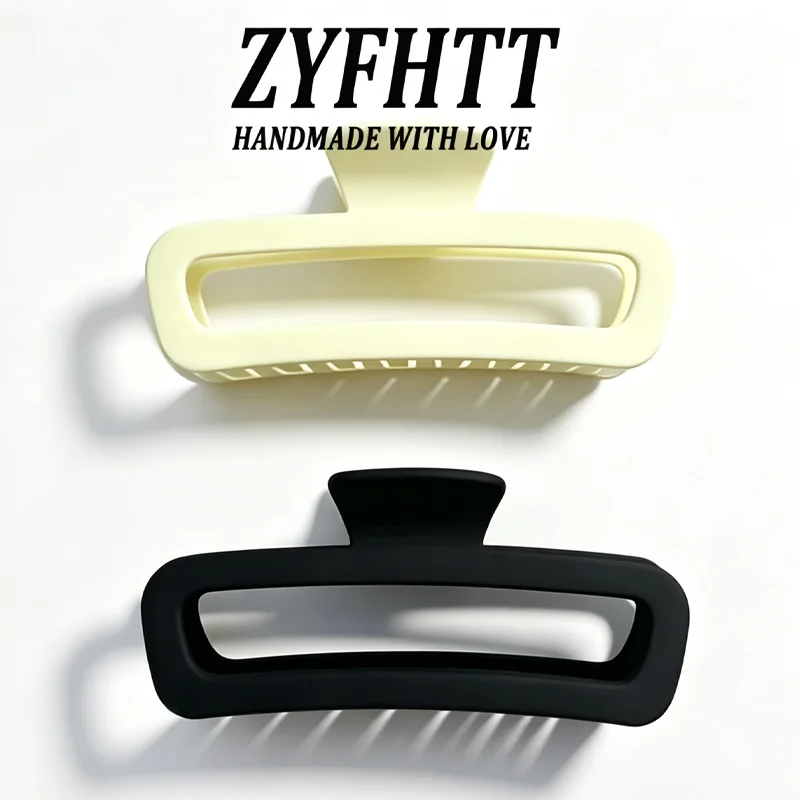 1/4 Stück ZYFHTT Einfarbige Matte Frosted Rechteckige Haarklammer für Frauen Täglicher Gebrauch Große Haifischklammer Modische Mädchen-Haarspange – Detail 9