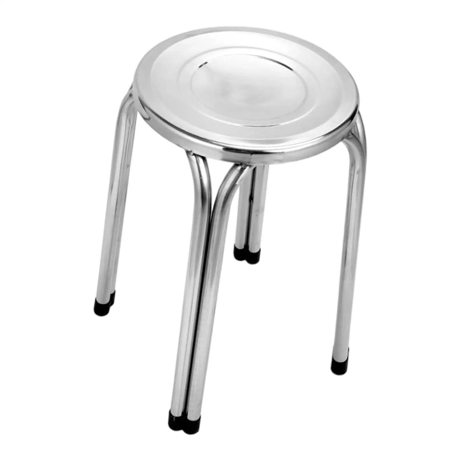 

Stackable Stool Bar Stool Portable Comfortable Seating Metal Stainless Steel Round for Indoor Garden Home Office Dining Room